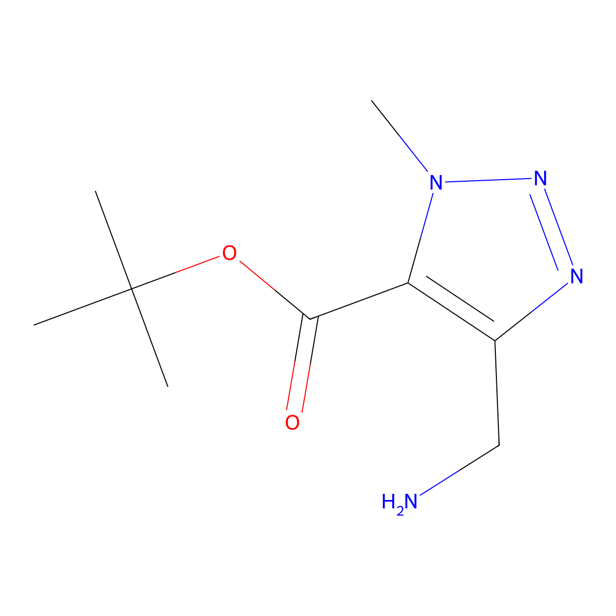 tert-butyl 4-(aminomethyl)-1-methyl-1H-1,2,3-triazole-5-carboxylate molecular structure, CAS 2580248-67-3