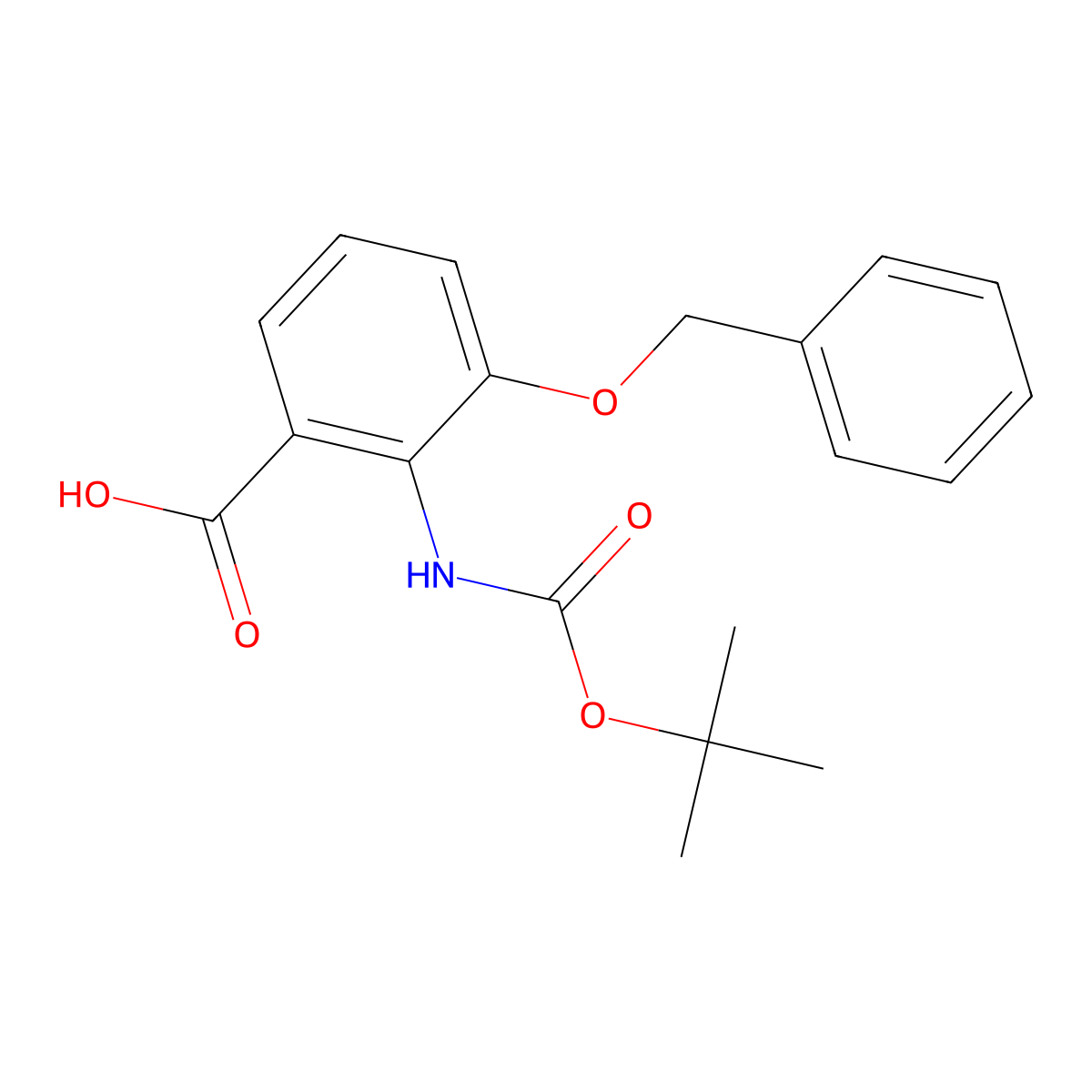 3-(Benzyloxy)-2-{[(tert-butoxy)carbonyl]amino}benzoic acid molecular structure, CAS 2580248-85-5
