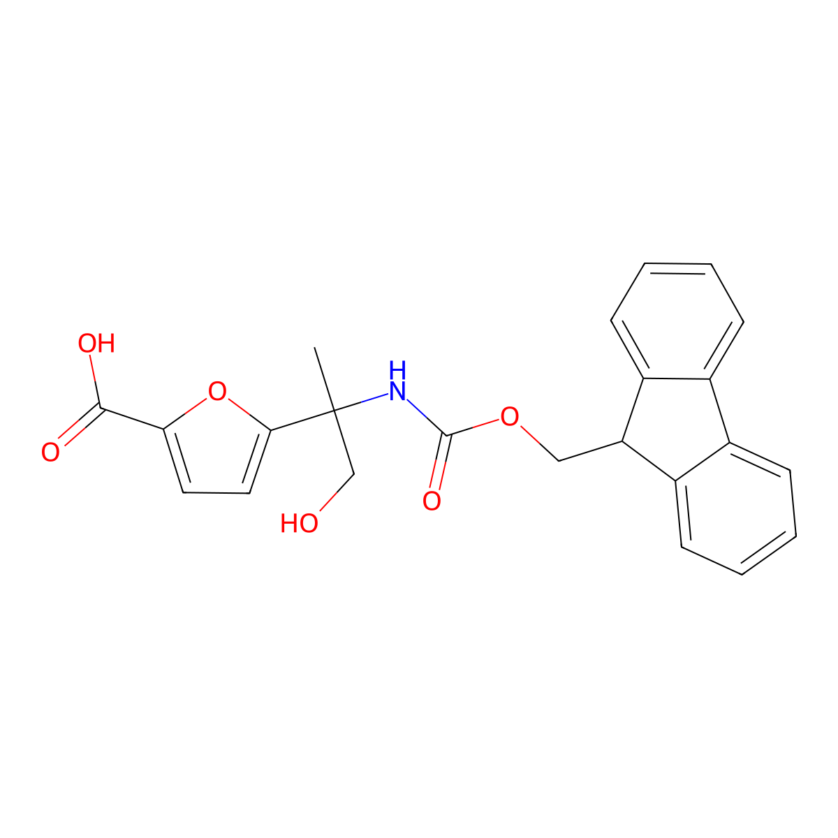 5-[2-({[(9H-fluoren-9-yl)methoxy]carbonyl}amino)-1-hydroxypropan-2-yl]furan-2-carboxylic acid molecular structure, CAS 2580248-87-7