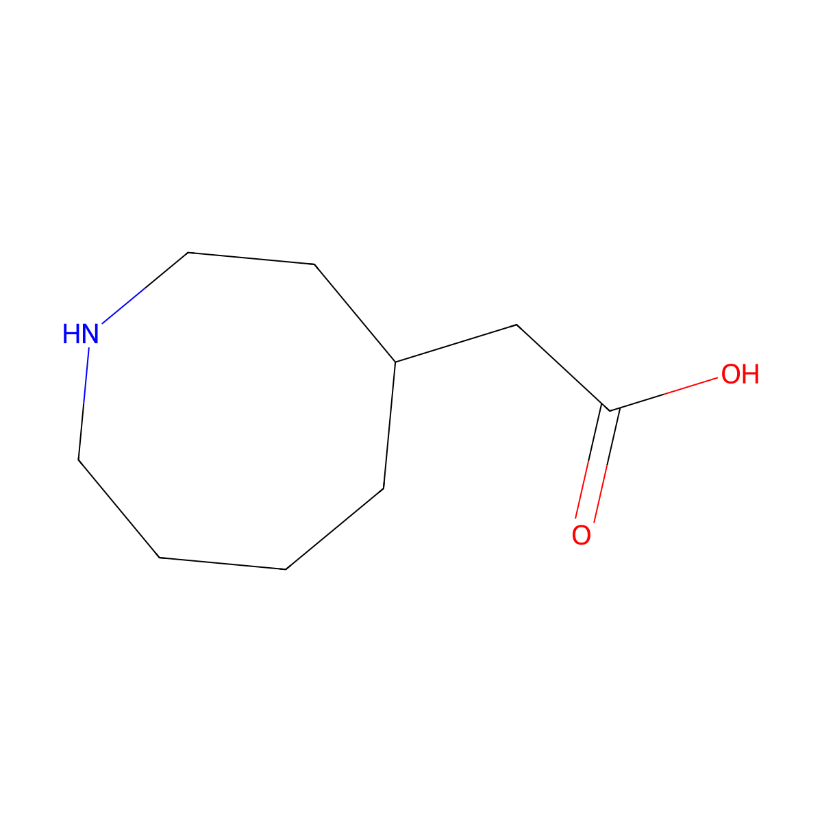 2-(Azocan-4-yl)acetic acid molecular structure, CAS 2580248-88-8