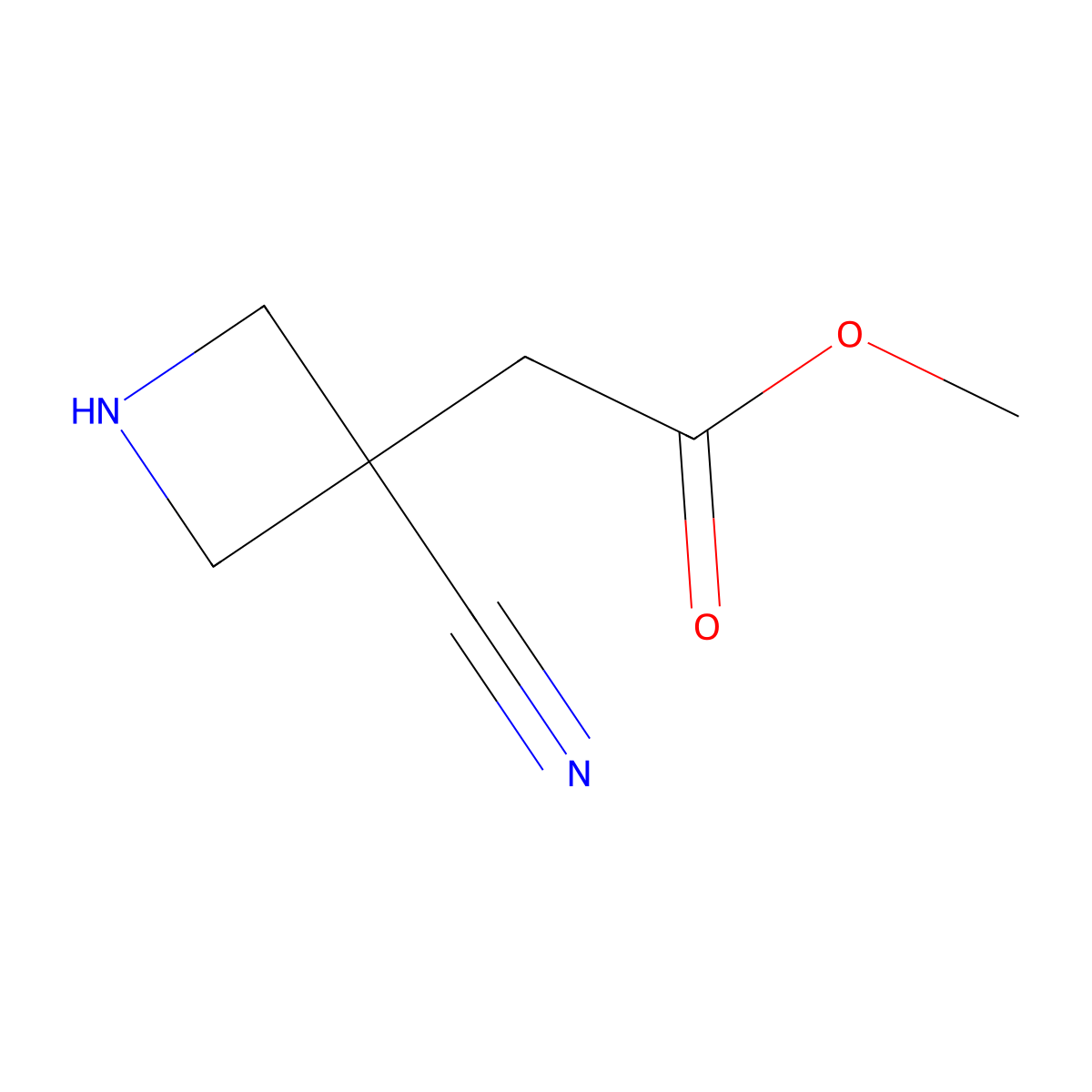 Methyl 2-(3-cyanoazetidin-3-yl)acetate molecular structure, CAS 2580248-89-9
