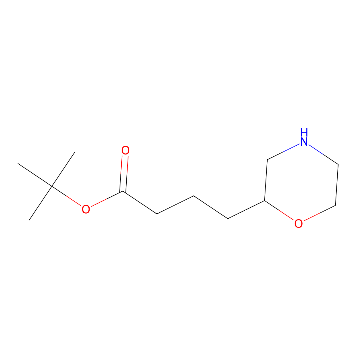Tert-butyl 4-(morpholin-2-yl)butanoate molecular structure, CAS 2580248-95-7