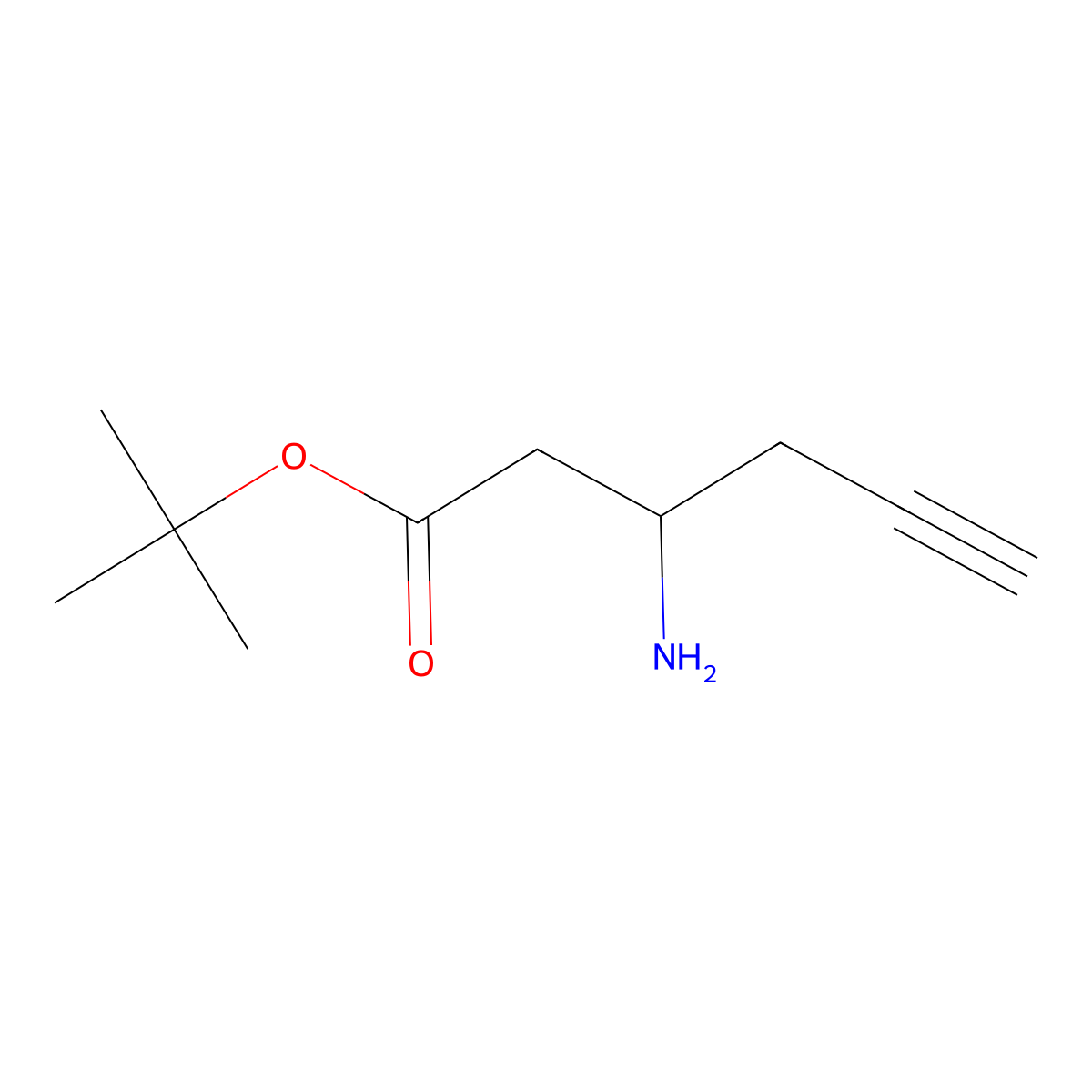 Tert-butyl 3-aminohex-5-ynoate molecular structure, CAS 2580249-02-9