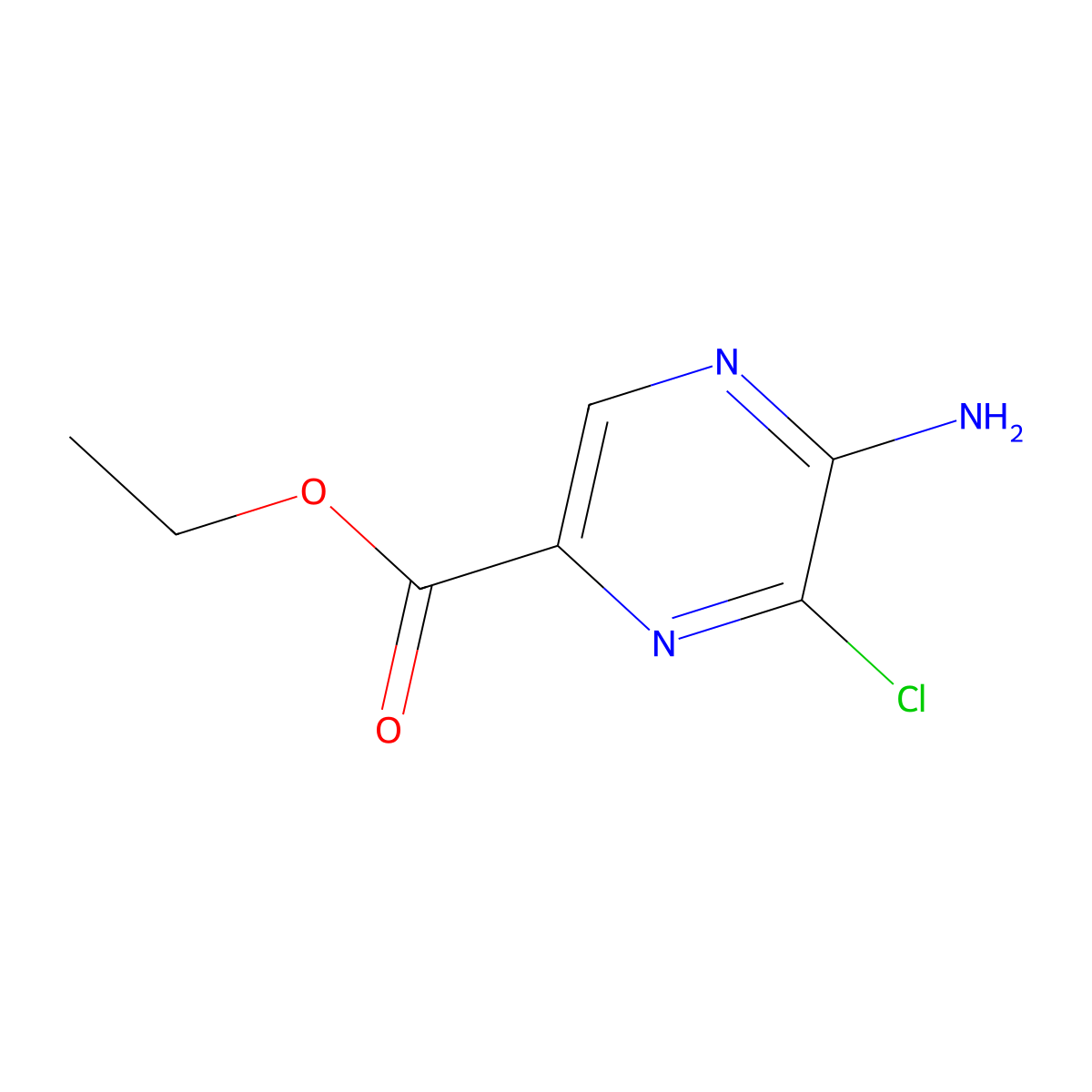 Ethyl 5-amino-6-chloropyrazine-2-carboxylate molecular structure, CAS 2580249-04-1