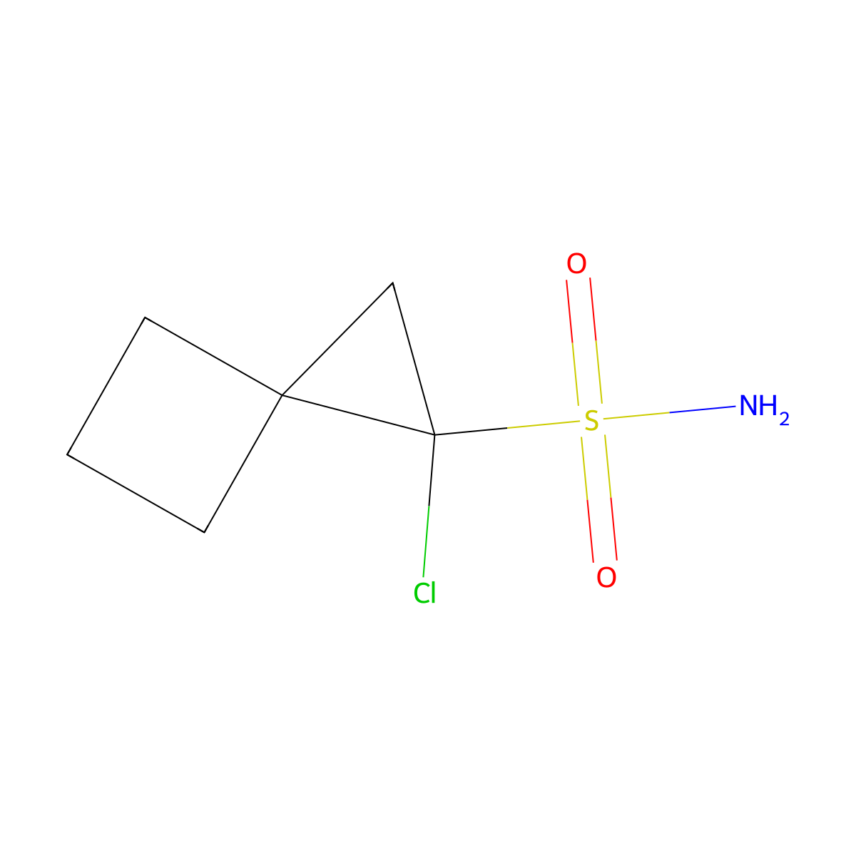1-Chlorospiro[2.3]hexane-1-sulfonamide molecular structure, CAS 2580249-12-1