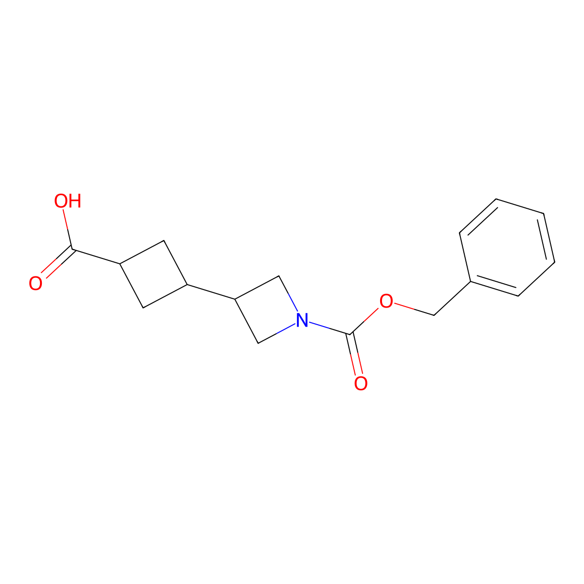 1-(Phenylmethyl) 3-(3-carboxycyclobutyl)-1-azetidinecarboxylate molecular structure, CAS 2580249-16-5