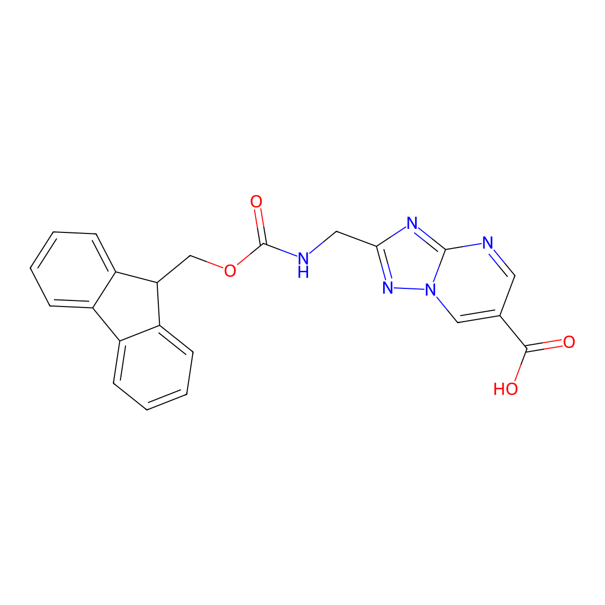 2-[({[(9H-fluoren-9-yl)methoxy]carbonyl}amino)methyl]-[1,2,4]triazolo[1,5-a]pyrimidine-6-carboxylic acid molecular structure, CAS 2580249-20-1