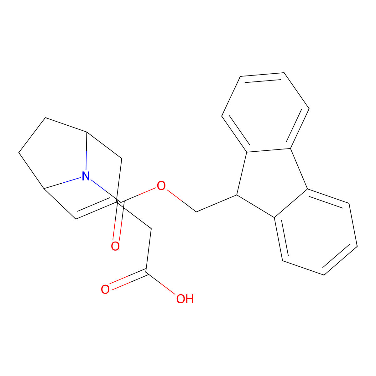 2-(8-{[(9H-fluoren-9-yl)methoxy]carbonyl}-8-azabicyclo[3.2.1]oct-2-en-3-yl)acetic acid molecular structure, CAS 2580249-21-2