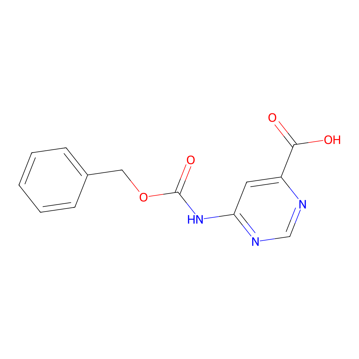 6-{[(Benzyloxy)carbonyl]amino}pyrimidine-4-carboxylic acid molecular structure, CAS 2580249-35-8