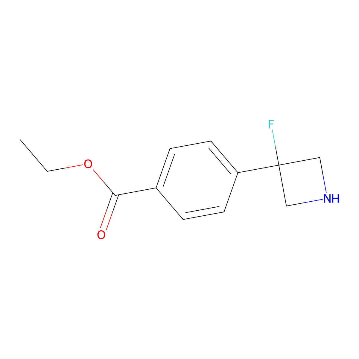 Ethyl 4-(3-fluoroazetidin-3-yl)benzoate molecular structure, CAS 2580249-36-9