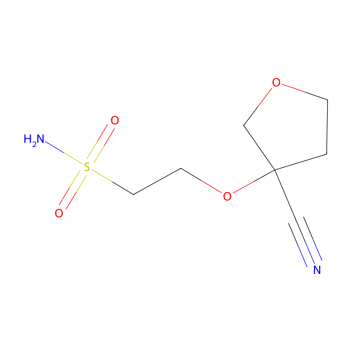 2-[(3-Cyanooxolan-3-yl)oxy]ethane-1-sulfonamide molecular structure, CAS 2580249-40-5