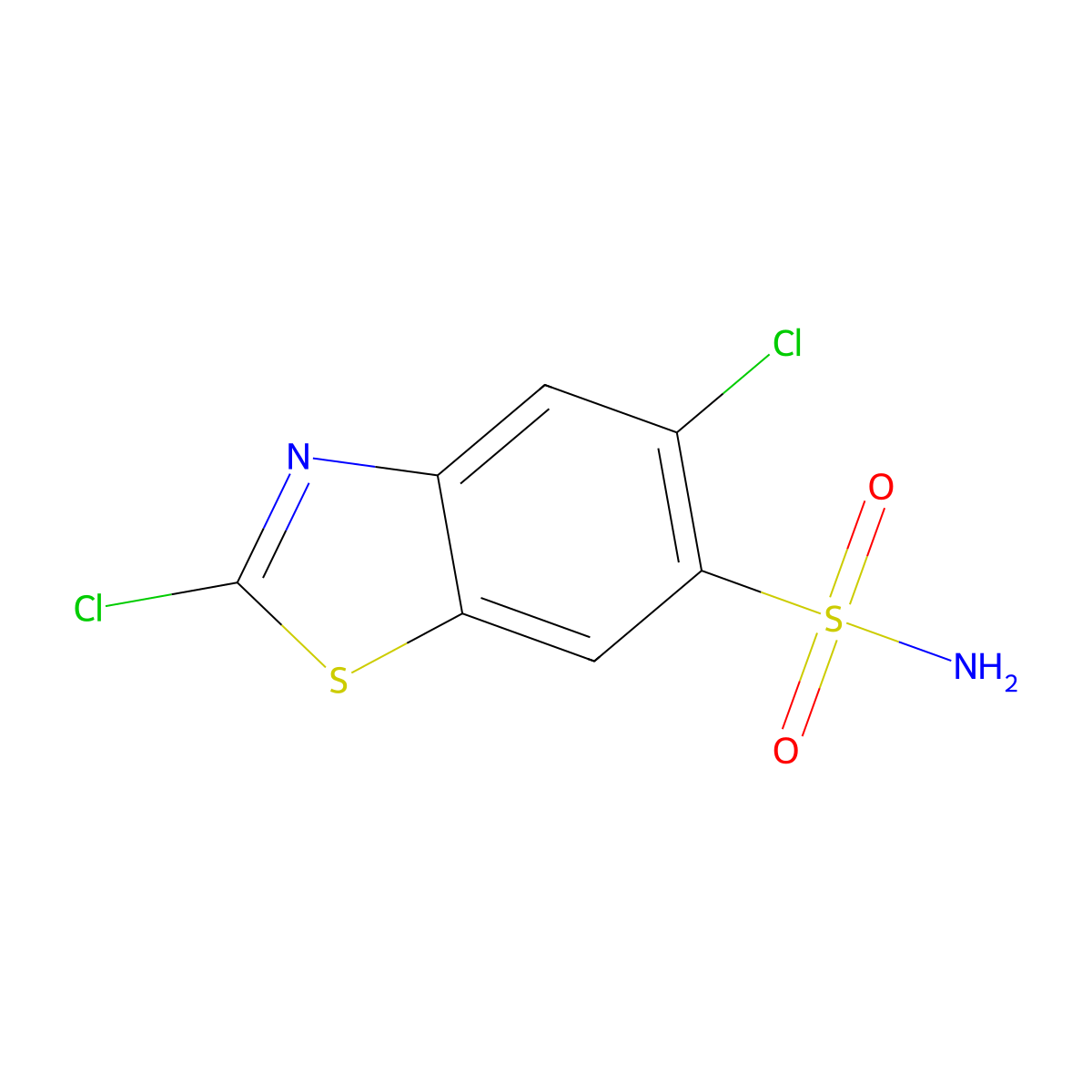2,5-Dichloro-1,3-benzothiazole-6-sulfonamide molecular structure, CAS 2580249-43-8