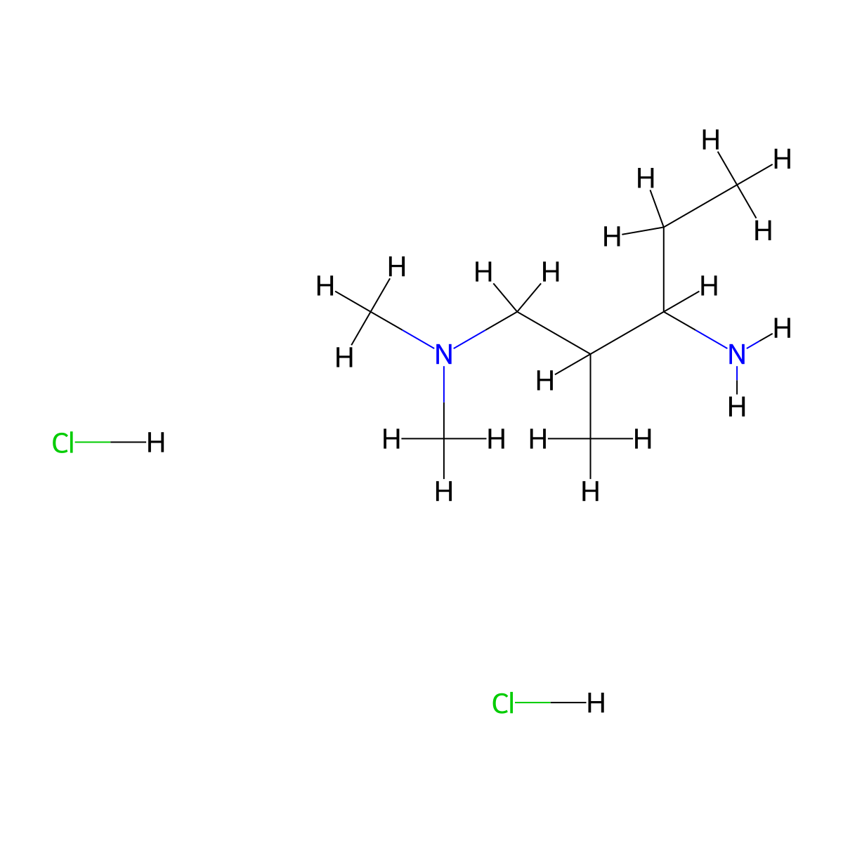 (3-Amino-2-methylpentyl)dimethylaminedihydrochloride molecular structure, CAS 2580249-47-2
