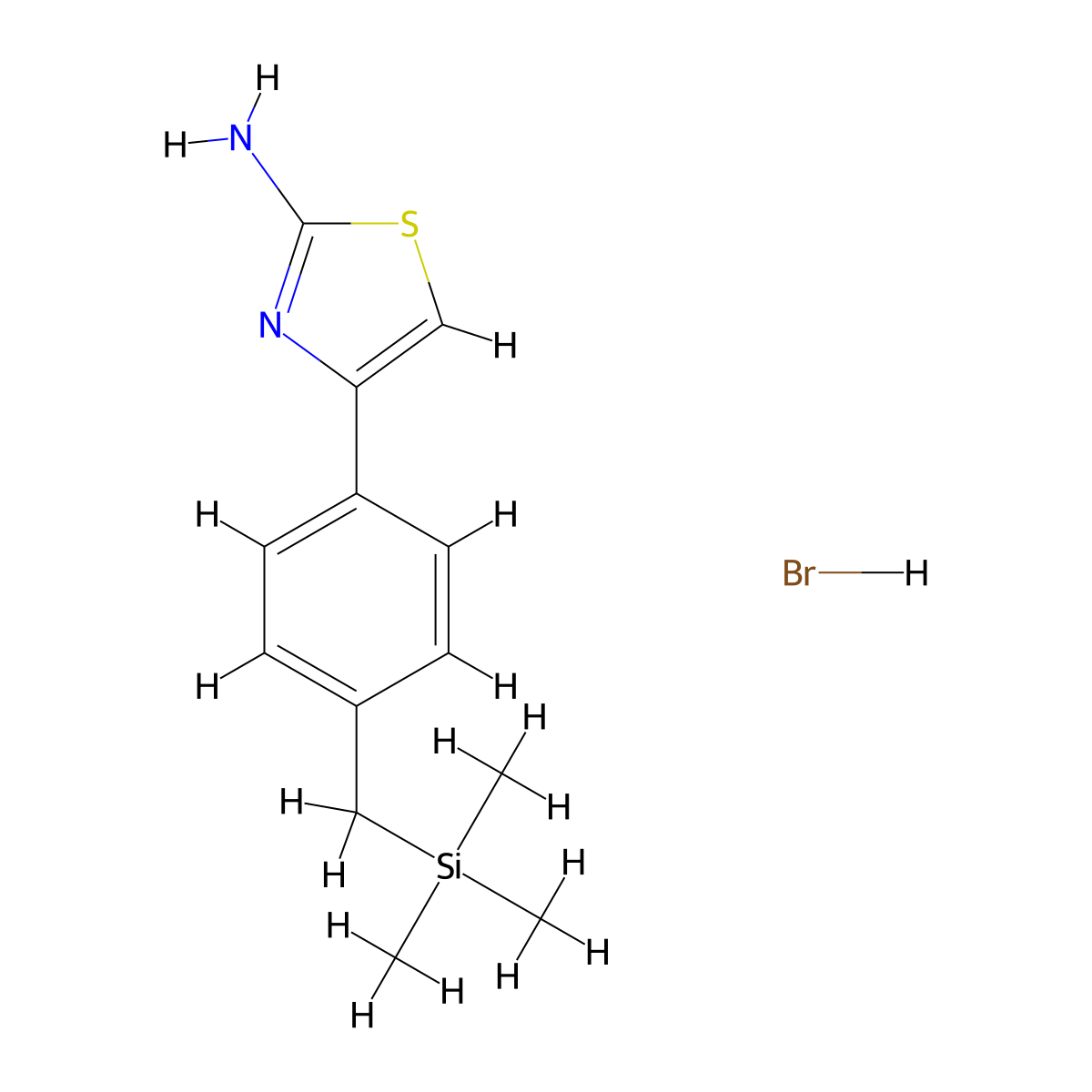 4-{4-[(Trimethylsilyl)methyl]phenyl}-1,3-thiazol-2-aminehydrobromide molecular structure, CAS 2580249-48-3