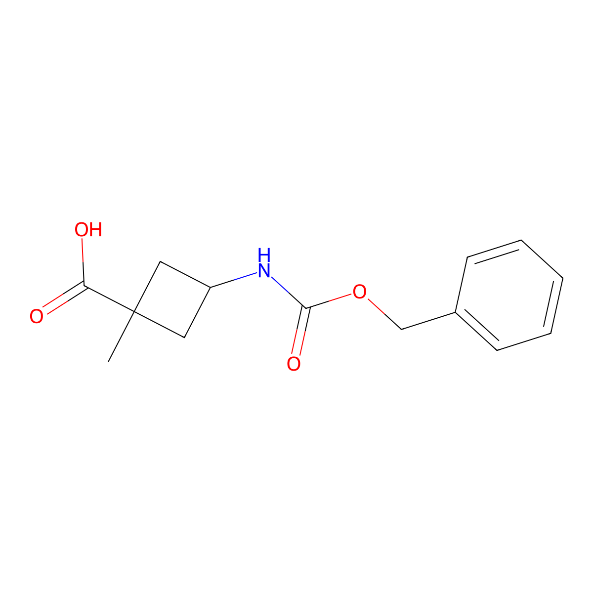 3-{[(Benzyloxy)carbonyl]amino}-1-methylcyclobutane-1-carboxylic acid molecular structure, CAS 2580249-70-1