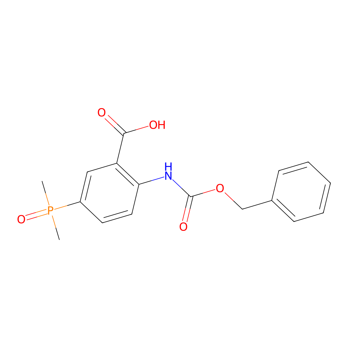 2-{[(Benzyloxy)carbonyl]amino}-5-(dimethylphosphoryl)benzoic acid molecular structure, CAS 2580249-75-6