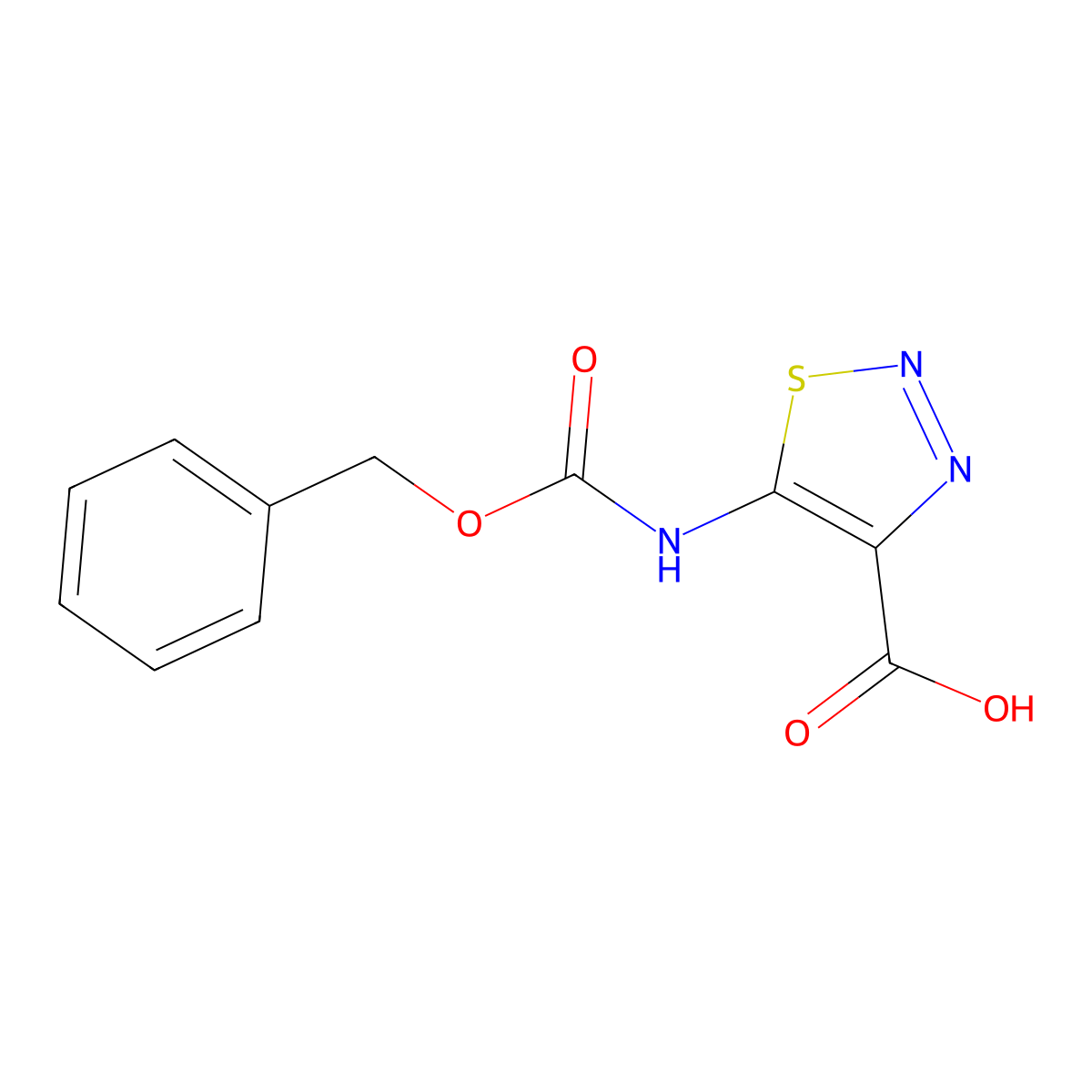 5-{[(Benzyloxy)carbonyl]amino}-1,2,3-thiadiazole-4-carboxylic acid molecular structure, CAS 2580249-78-9