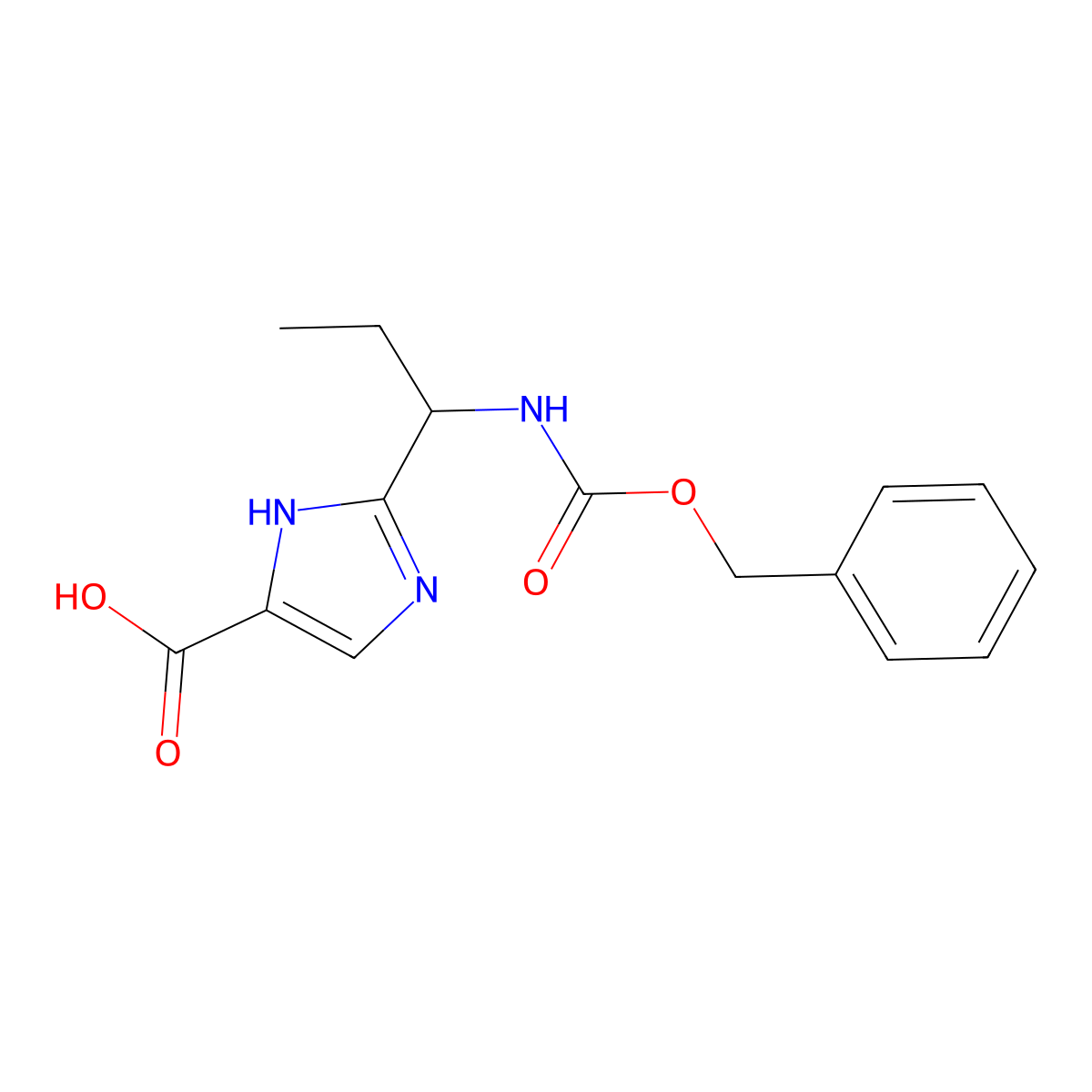 2-(1-{[(benzyloxy)carbonyl]amino}propyl)-1H-imidazole-4-carboxylic acid molecular structure, CAS 2580249-79-0