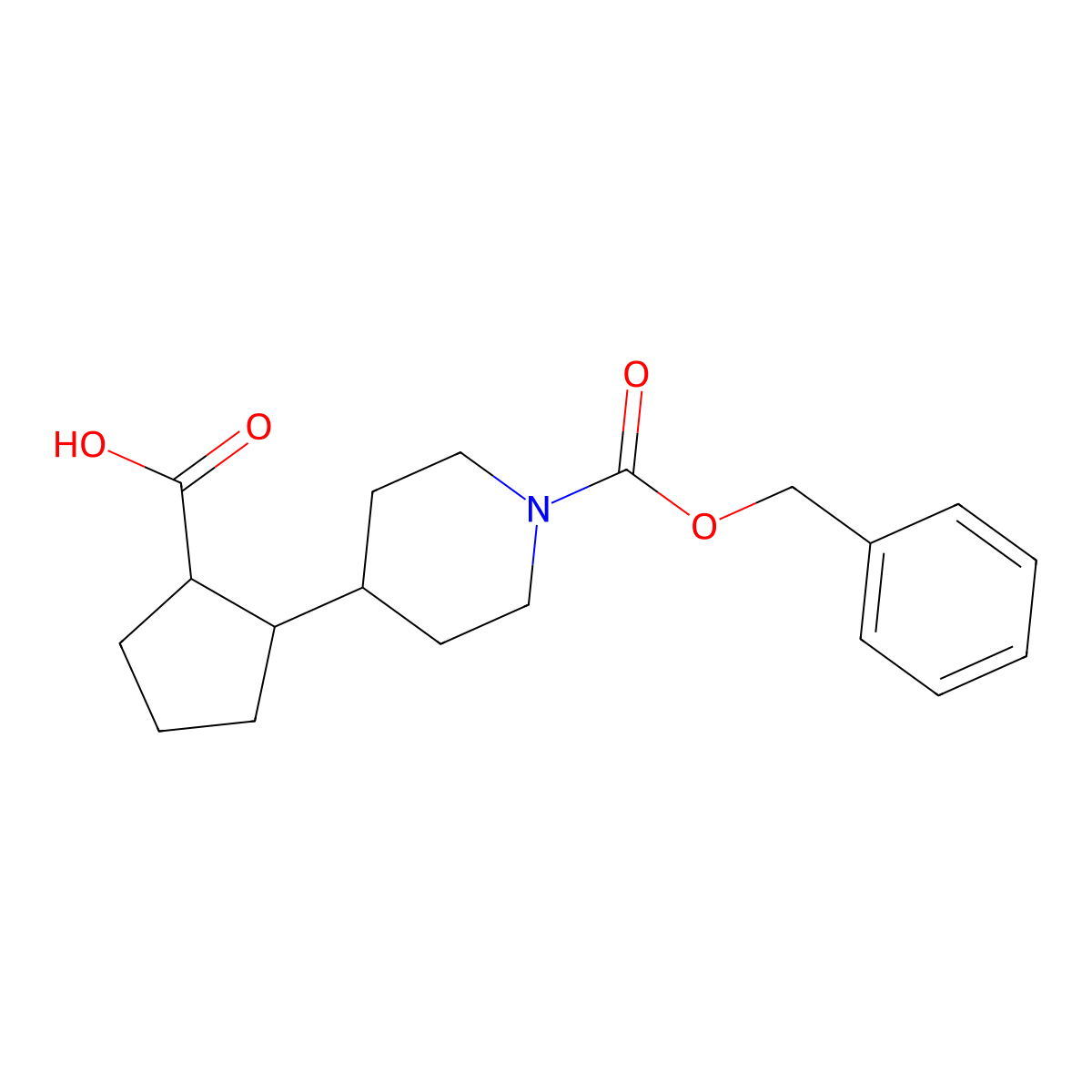 2-{1-[(Benzyloxy)carbonyl]piperidin-4-yl}cyclopentane-1-carboxylic acid molecular structure, CAS 2580249-80-3