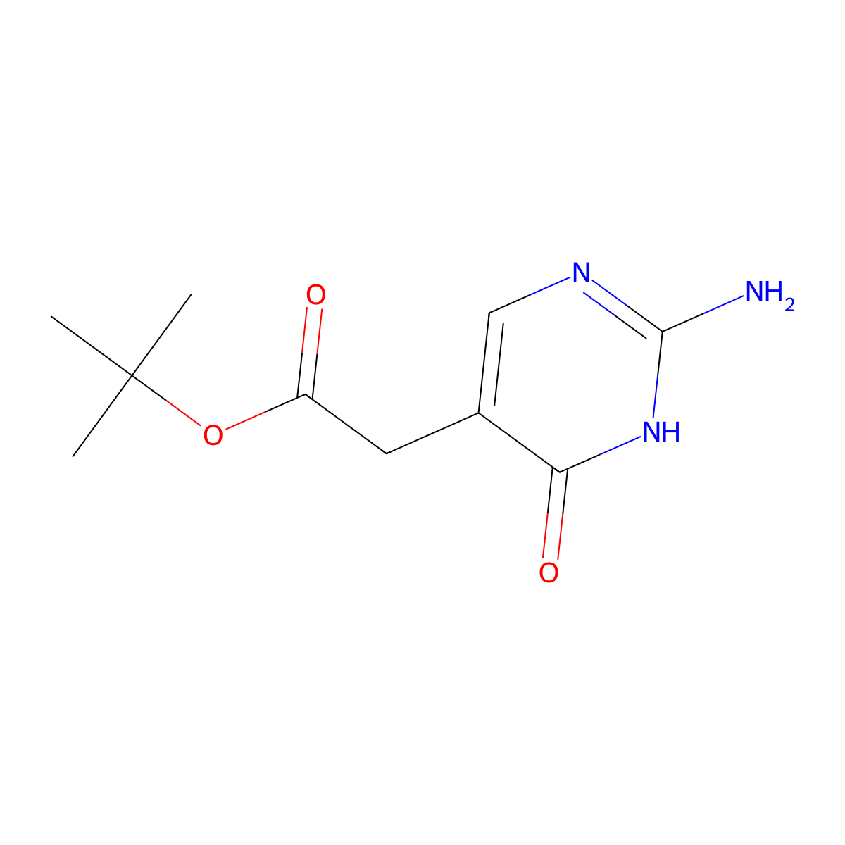 Tert-butyl 2-(2-amino-6-oxo-1,6-dihydropyrimidin-5-yl)acetate molecular structure, CAS 2580249-91-6