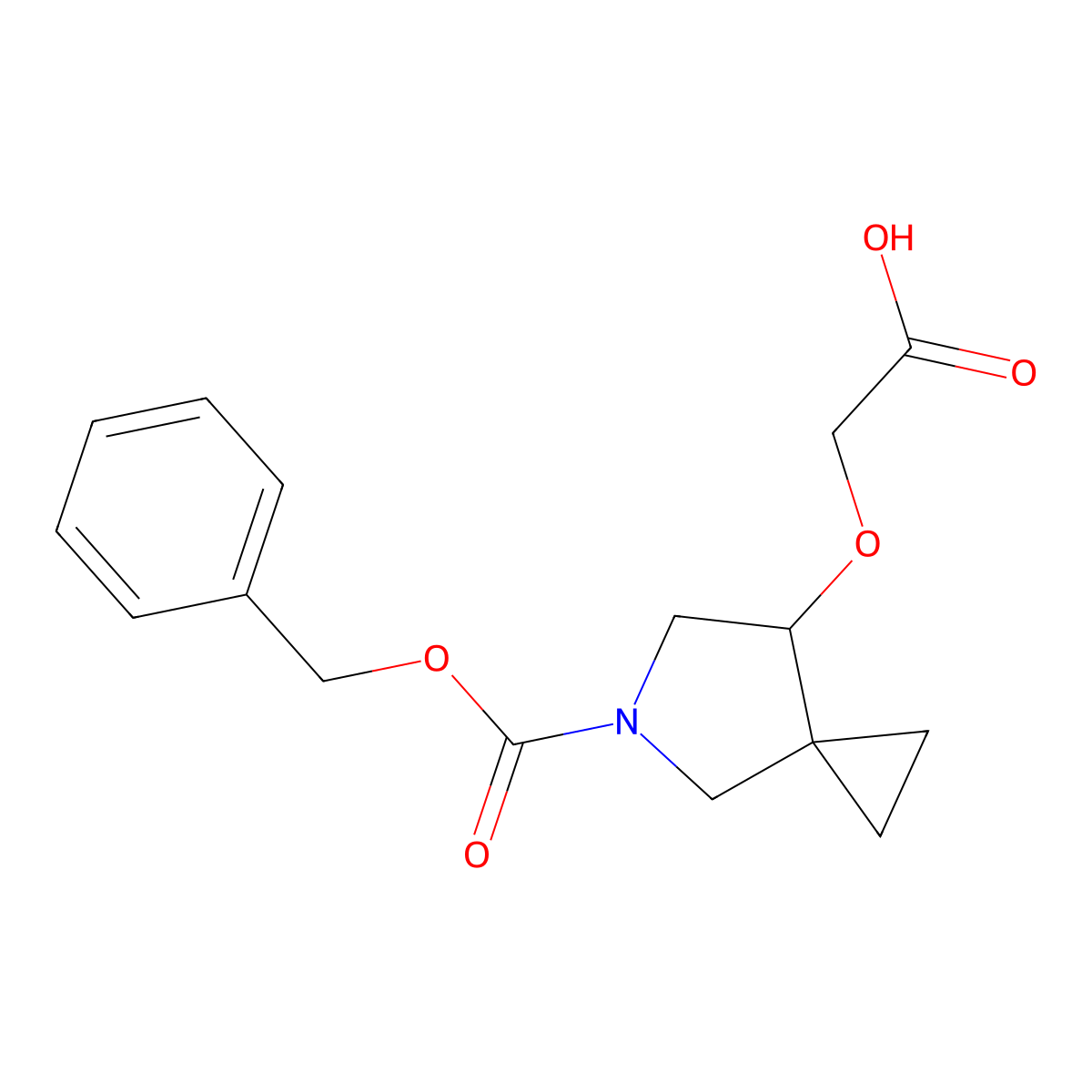 2-({5-[(Benzyloxy)carbonyl]-5-azaspiro[2.4]heptan-7-yl}oxy)acetic acid molecular structure, CAS 2580249-98-3