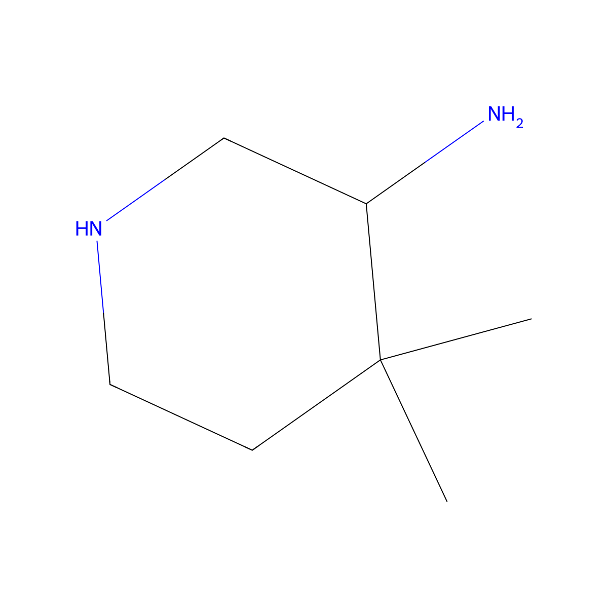 4,4-Dimethylpiperidin-3-amine molecular structure, CAS 2580249-99-4