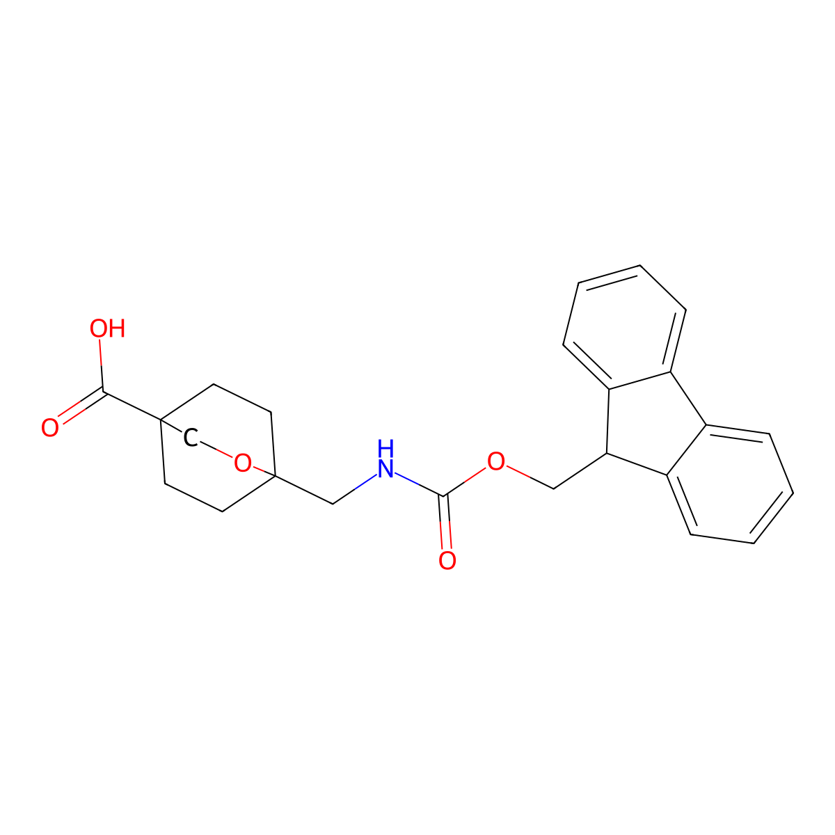 1-[({[(9H-fluoren-9-yl)methoxy]carbonyl}amino)methyl]-2-oxabicyclo[2.2.2]octane-4-carboxylic acid molecular structure, CAS 2580250-32-2