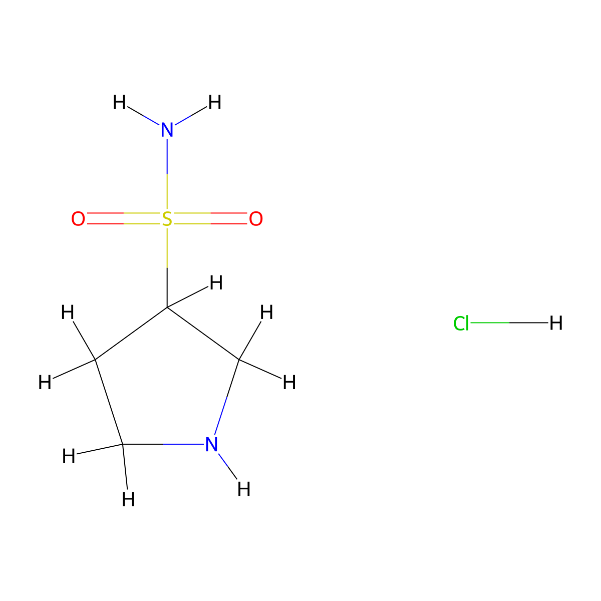 Pyrrolidine-3-sulfonamide hydrochloride molecular structure, CAS 2580250-43-5
