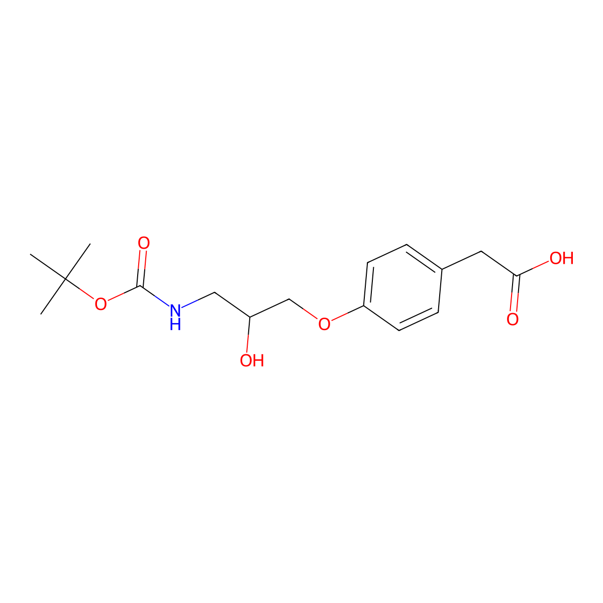 2-[4-(3-{[(Tert-butoxy)carbonyl]amino}-2-hydroxypropoxy)phenyl]acetic acid molecular structure, CAS 2580250-50-4