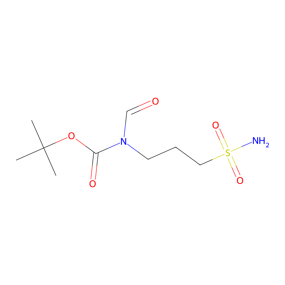 tert-butyl N-formyl-N-(3-sulfamoylpropyl)carbamate molecular structure, CAS 2580250-55-9