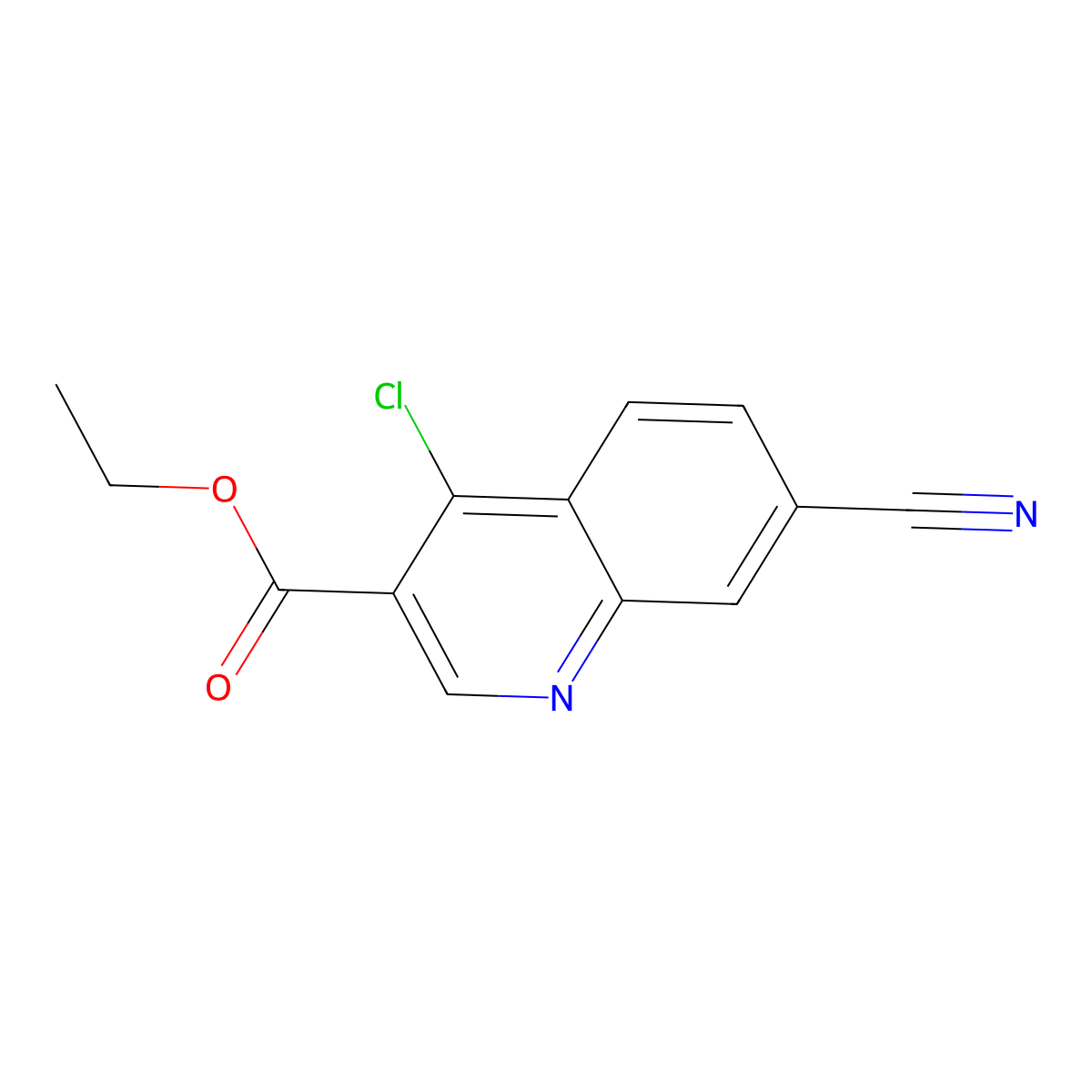 Ethyl 4-chloro-7-cyanoquinoline-3-carboxylate molecular structure, CAS 2580250-60-6