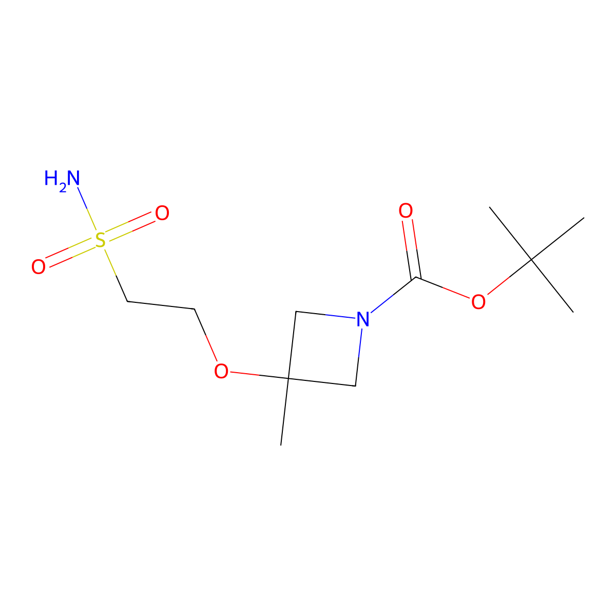 Tert-butyl 3-methyl-3-(2-sulfamoylethoxy)azetidine-1-carboxylate molecular structure, CAS 2580250-63-9