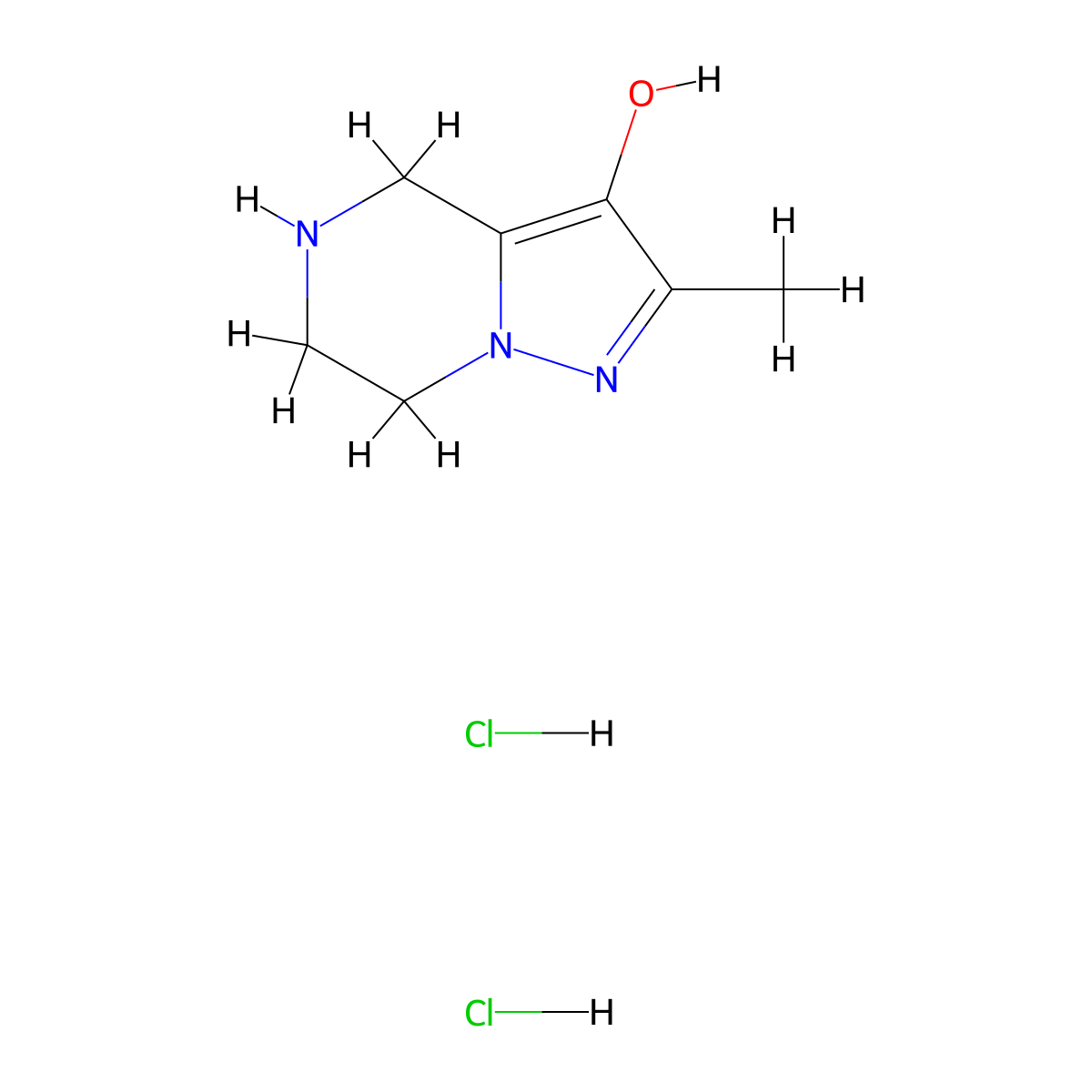 2-methyl-4H,5H,6H,7H-pyrazolo[1,5-a]pyrazin-3-oldihydrochloride molecular structure, CAS 2580250-65-1