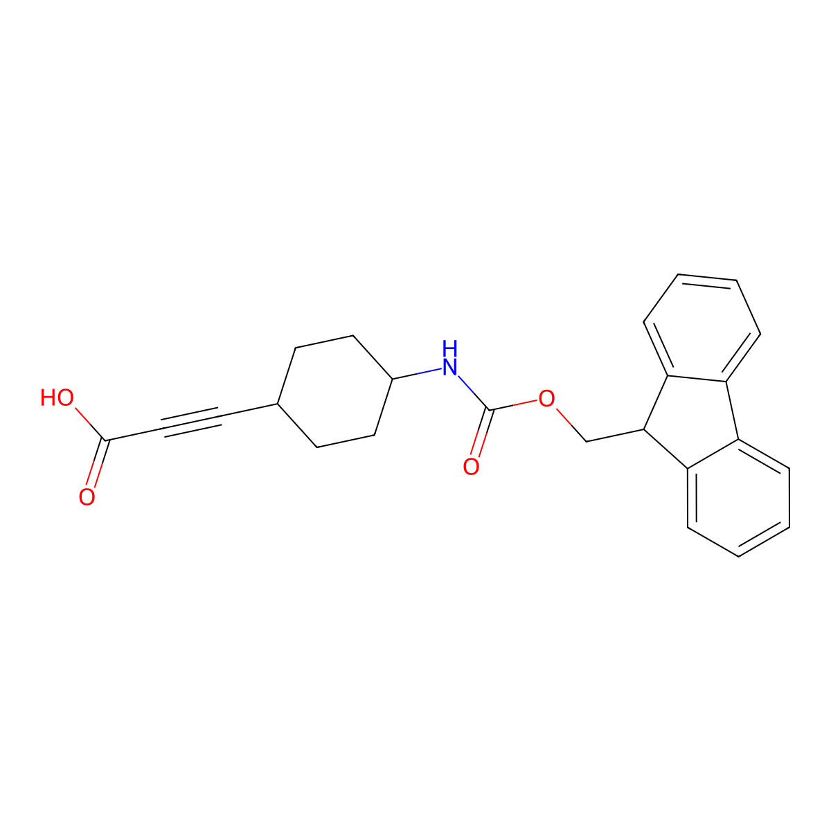 3-[4-({[(9H-fluoren-9-yl)methoxy]carbonyl}amino)cyclohexyl]prop-2-ynoic acid molecular structure, CAS 2580250-71-9