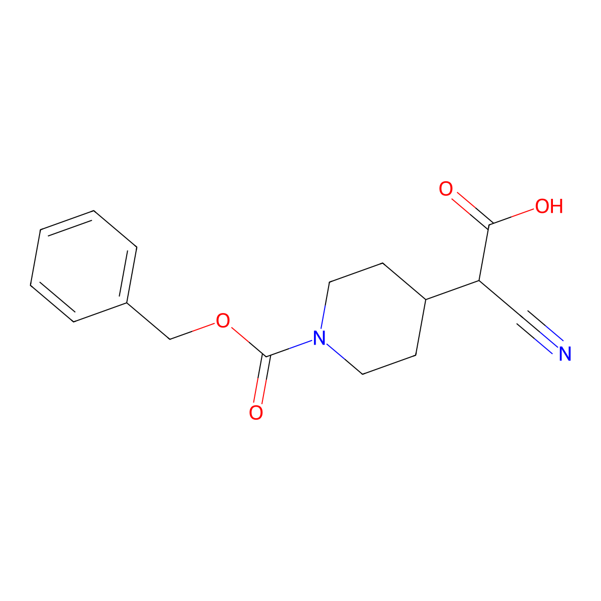 2-{1-[(Benzyloxy)carbonyl]piperidin-4-yl}-2-cyanoacetic acid molecular structure, CAS 2580250-72-0