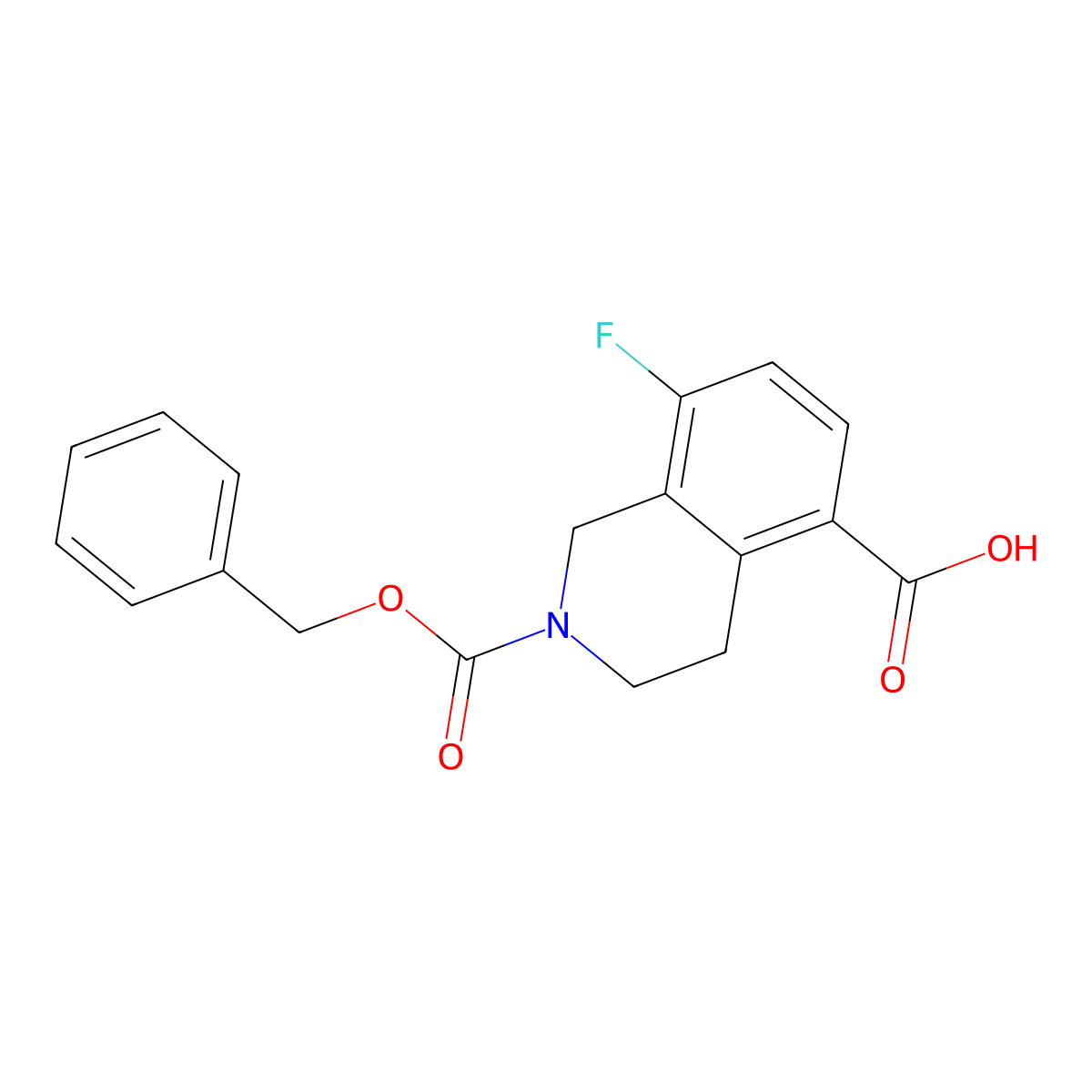 2-[(Benzyloxy)carbonyl]-8-fluoro-1,2,3,4-tetrahydroisoquinoline-5-carboxylic acid molecular structure, CAS 2580250-74-2