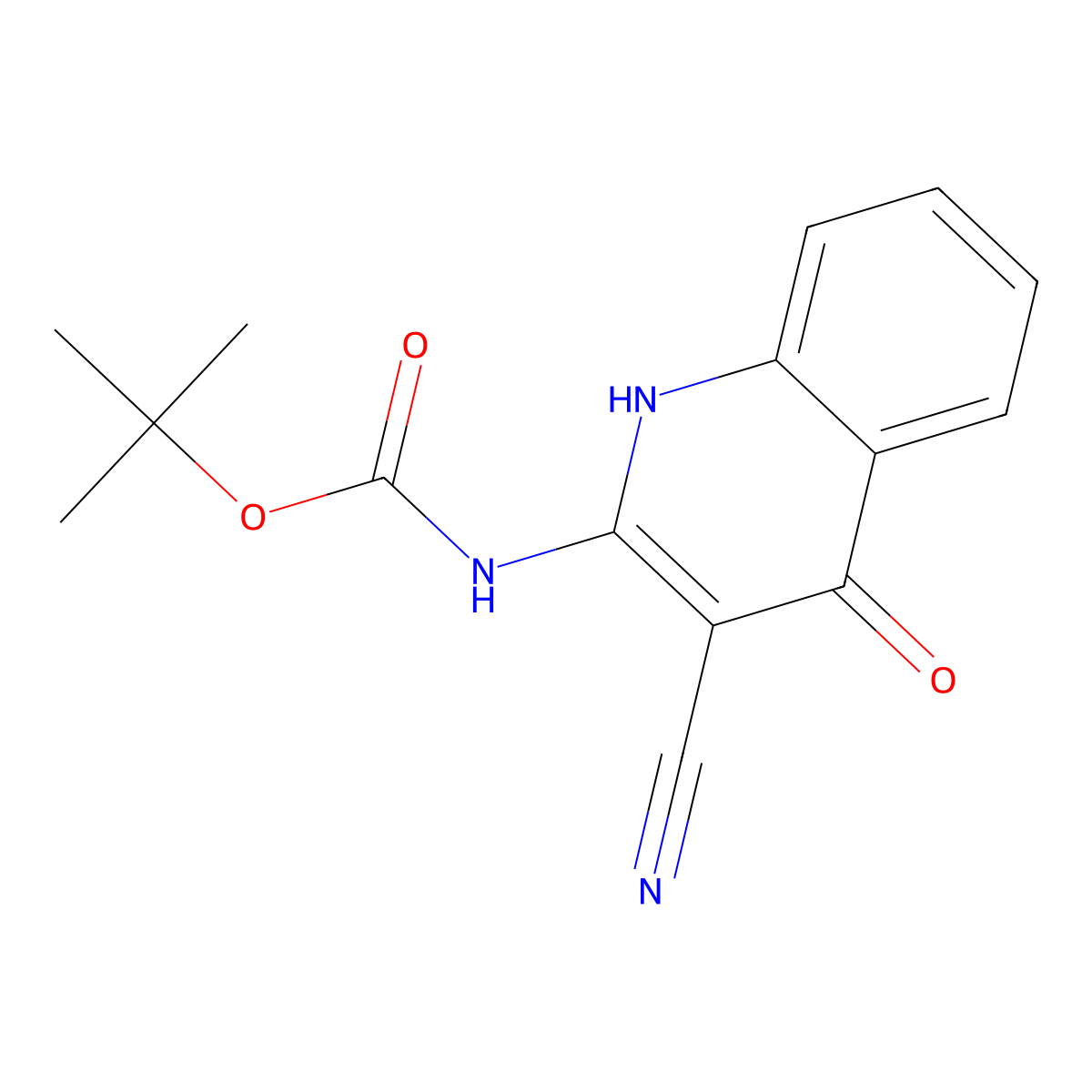 tert-butyl N-(3-cyano-4-hydroxyquinolin-2-yl)carbamate molecular structure, CAS 2580250-82-2