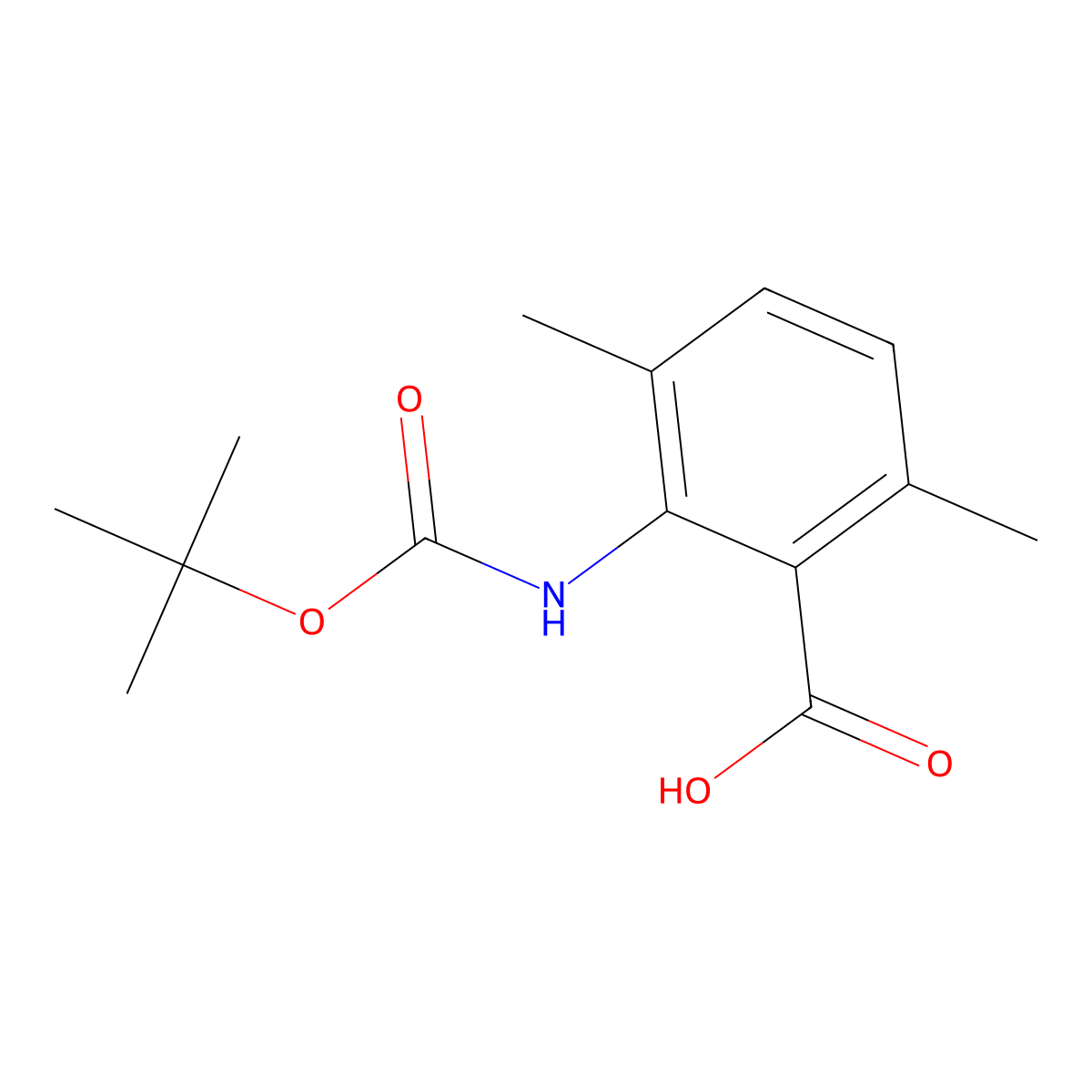 2-{[(Tert-butoxy)carbonyl]amino}-3,6-dimethylbenzoic acid molecular structure, CAS 2580250-86-6