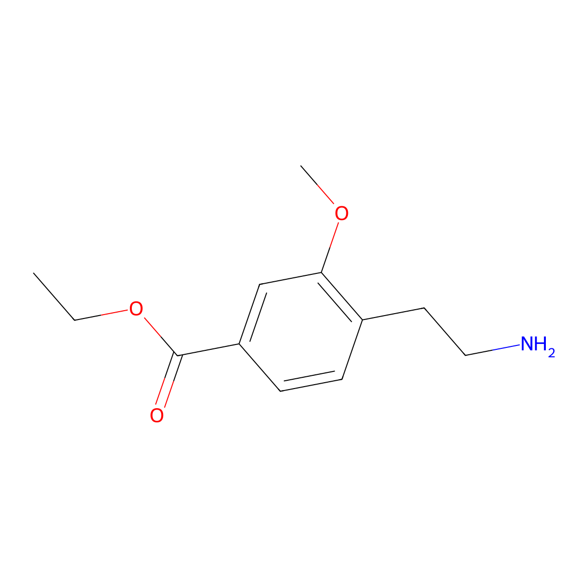 Ethyl 4-(2-aminoethyl)-3-methoxybenzoate molecular structure, CAS 2580250-96-8