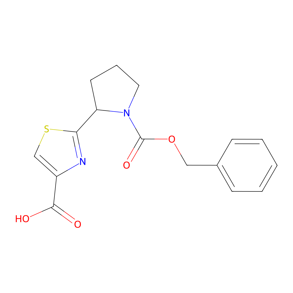 2-{1-[(Benzyloxy)carbonyl]pyrrolidin-2-yl}-1,3-thiazole-4-carboxylic acid molecular structure, CAS 2580251-01-8