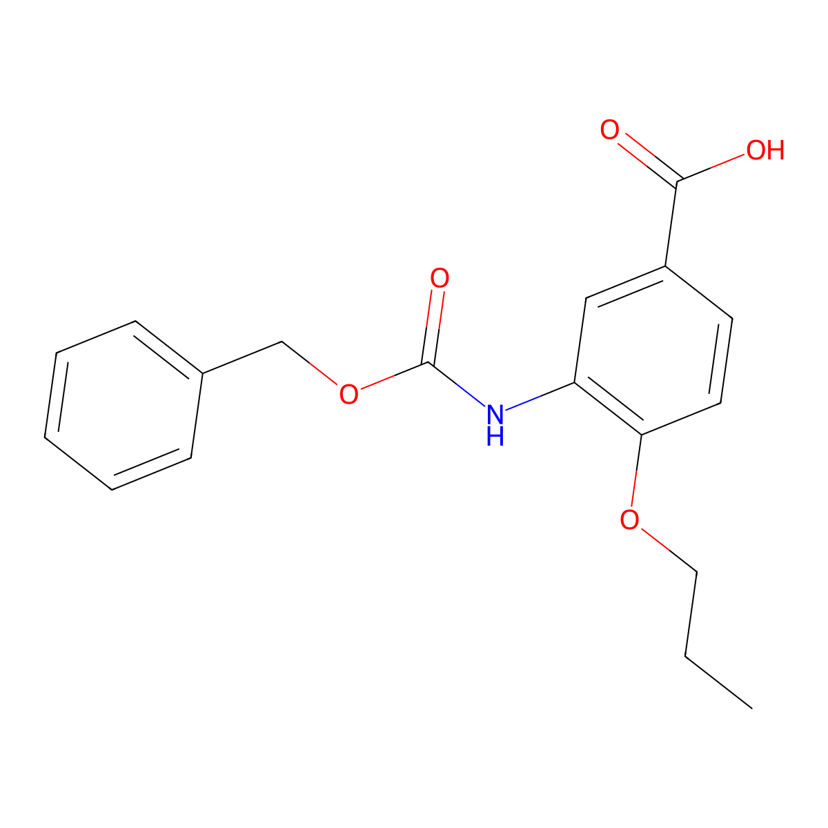 3-{[(Benzyloxy)carbonyl]amino}-4-propoxybenzoic acid molecular structure, CAS 2580251-09-6