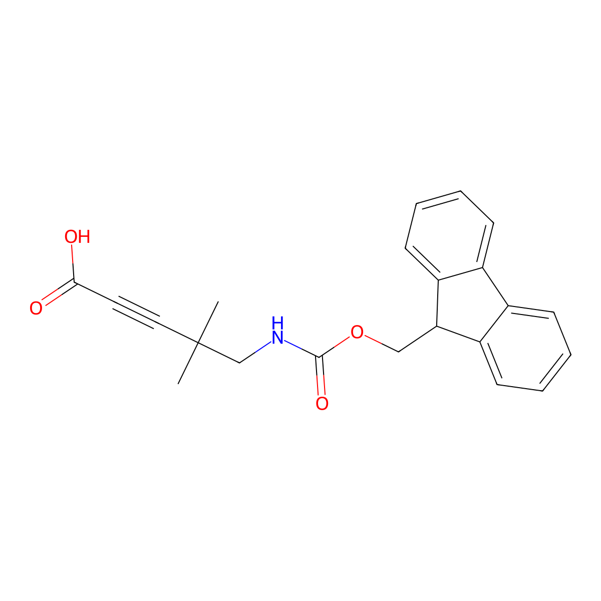 5-({[(9H-fluoren-9-yl)methoxy]carbonyl}amino)-4,4-dimethylpent-2-ynoic acid molecular structure, CAS 2580251-10-9