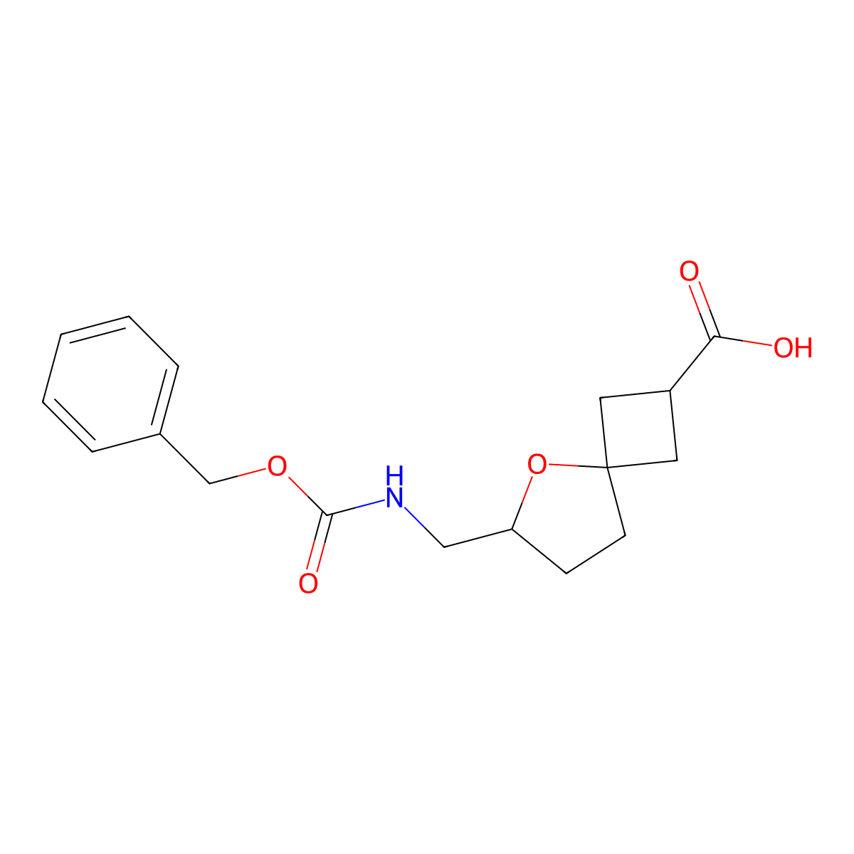 6-({[(Benzyloxy)carbonyl]amino}methyl)-5-oxaspiro[3.4]octane-2-carboxylic acid molecular structure, CAS 2580251-14-3