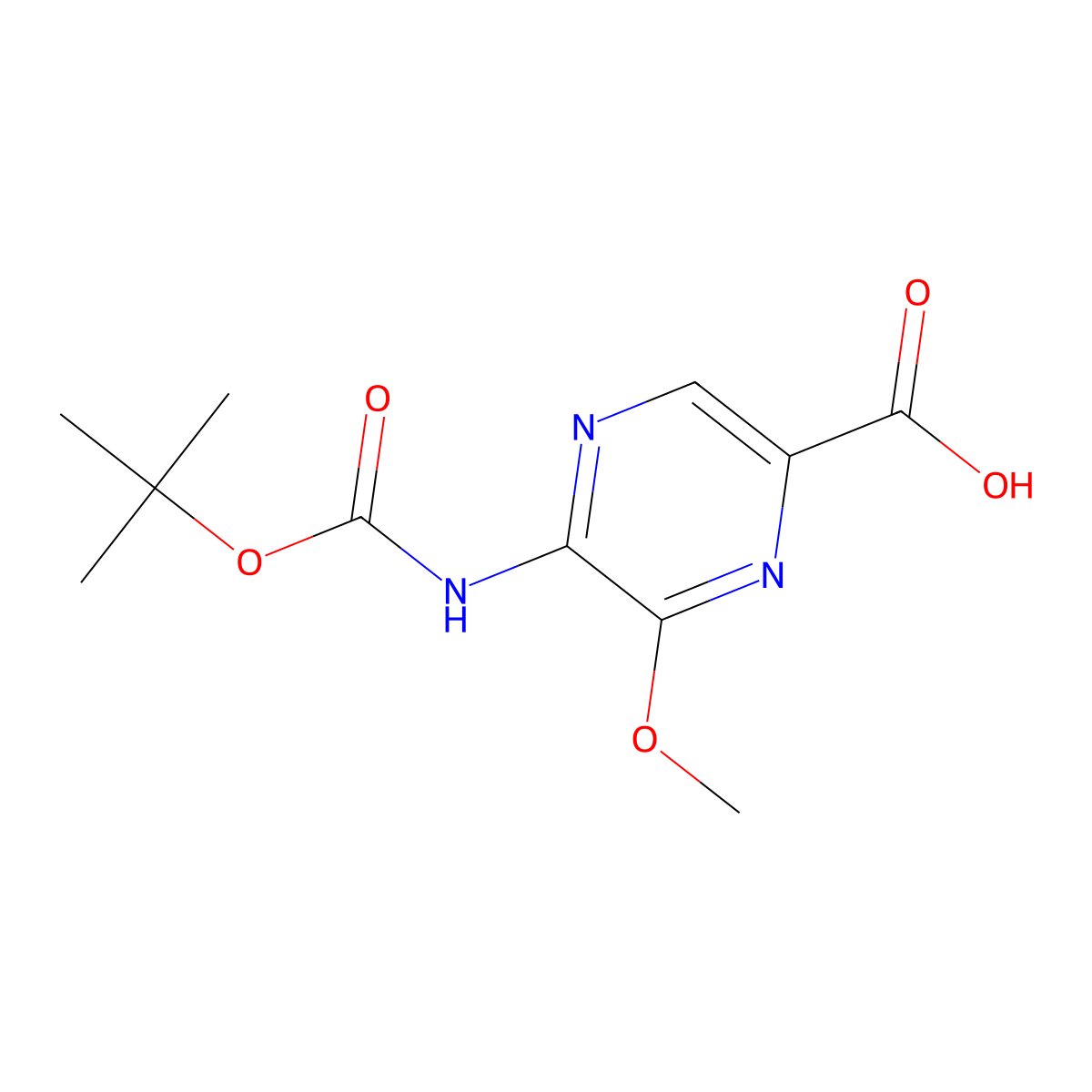 5-{[(Tert-butoxy)carbonyl]amino}-6-methoxypyrazine-2-carboxylic acid molecular structure, CAS 2580251-23-4