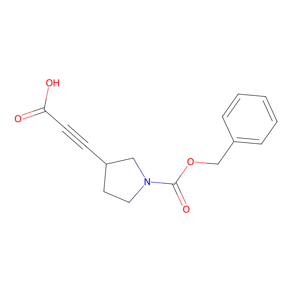 3-{1-[(Benzyloxy)carbonyl]pyrrolidin-3-yl}prop-2-ynoic acid molecular structure, CAS 2580251-24-5