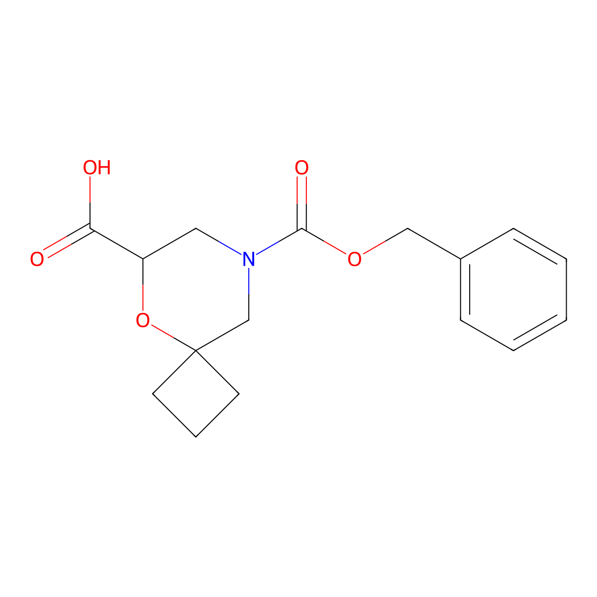 8-[(Benzyloxy)carbonyl]-5-oxa-8-azaspiro[3.5]nonane-6-carboxylic acid molecular structure, CAS 2580251-42-7