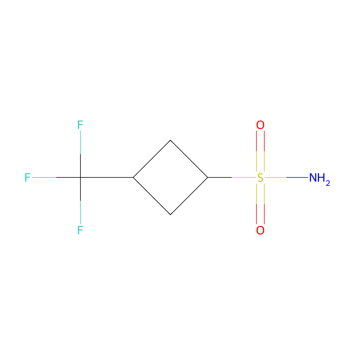 3-(Trifluoromethyl)cyclobutane-1-sulfonamide molecular structure, CAS 2580251-44-9