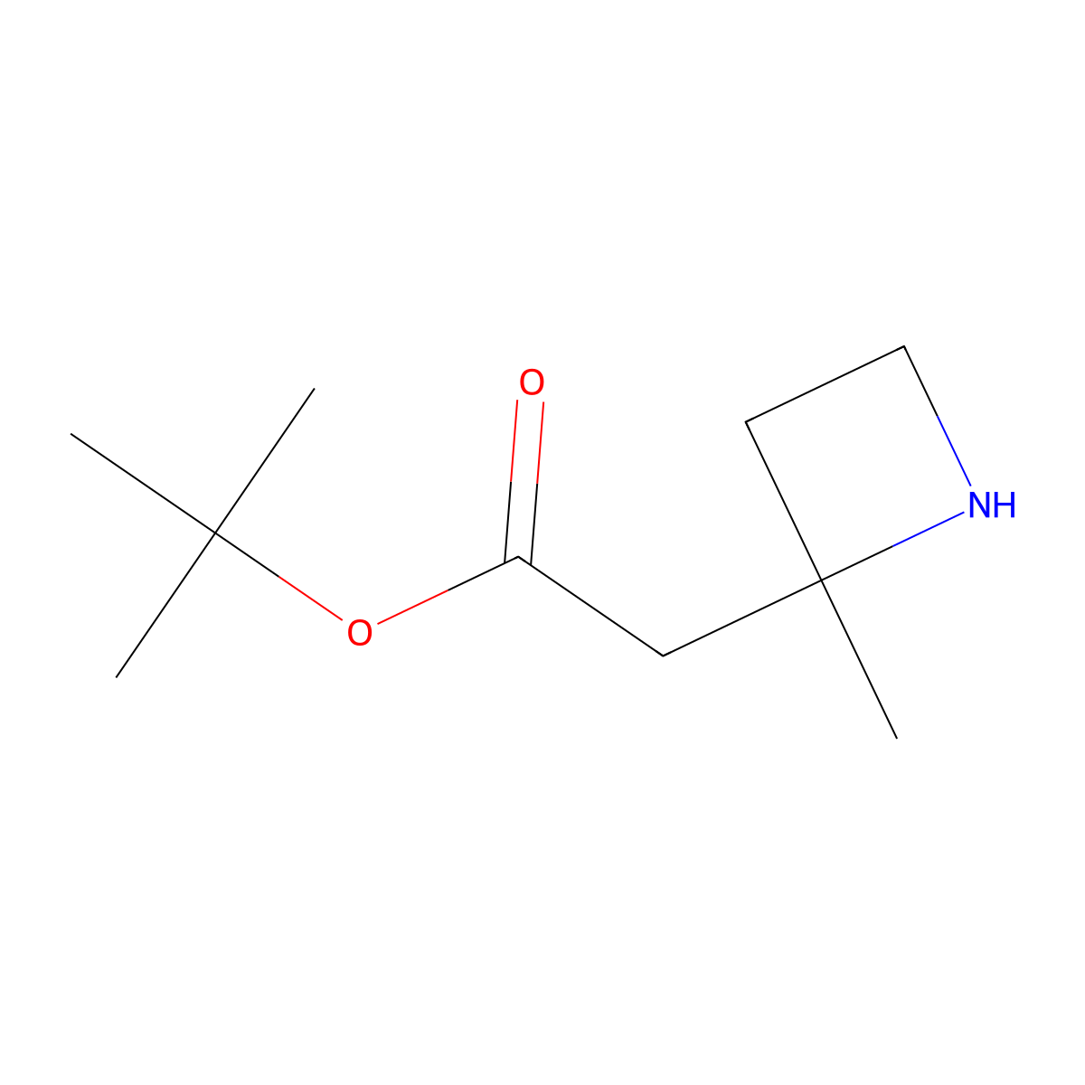 Tert-butyl 2-(2-methylazetidin-2-yl)acetate molecular structure, CAS 2580251-52-9