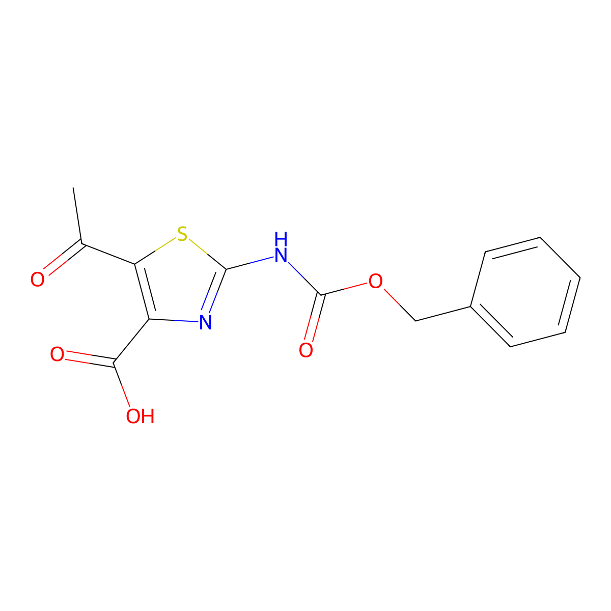 5-Acetyl-2-{[(benzyloxy)carbonyl]amino}-1,3-thiazole-4-carboxylic acid molecular structure, CAS 2580251-56-3