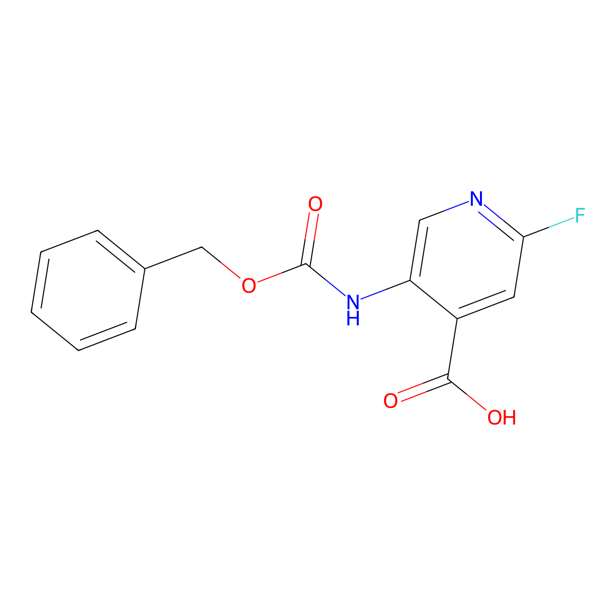5-{[(Benzyloxy)carbonyl]amino}-2-fluoropyridine-4-carboxylic acid molecular structure, CAS 2580251-61-0